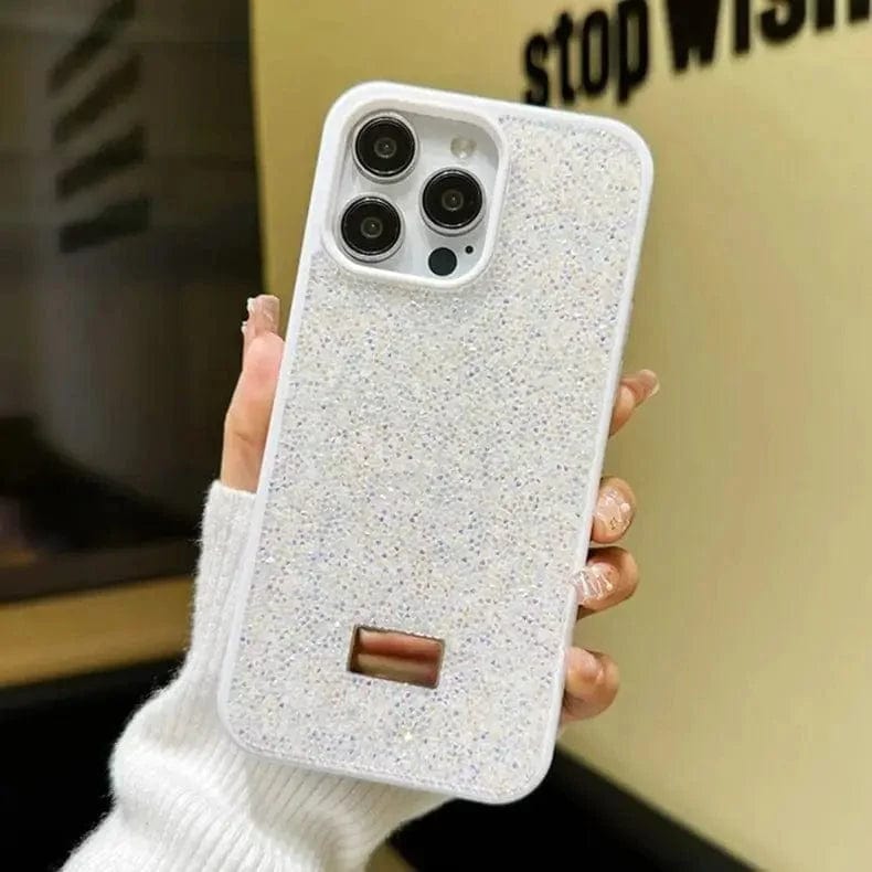 Luxury Glitter Diamond Bling Shockproof Case for iPhone Back Cases iPhone 15 Pro Max / White