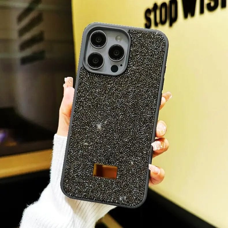 Luxury Glitter Diamond Bling Shockproof Case for iPhone Back Cases iPhone 15 Pro Max / Dark Grey