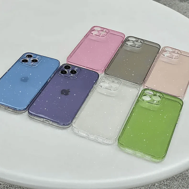 Luxury Shiny Glitter Clear Hard Phone Back Case for Apple iPhone