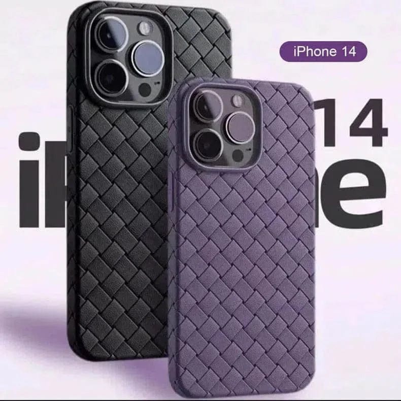 Luxury Weave Breathable Matte Silicone Soft Grid Case for iPhone Back Cases