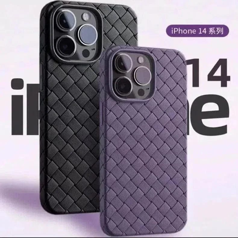 Luxury Weave Breathable Matte Silicone Soft Grid Case for iPhone Back Cases