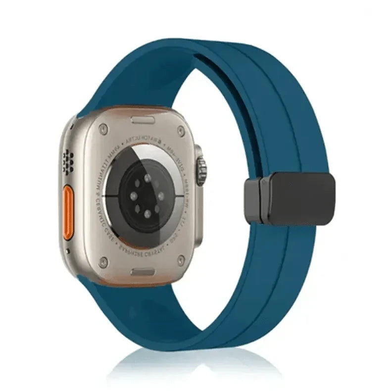 Magnetic D-Buckle Silicone Band for Apple Watch 42 | 44 | 45 | Ultra 49 | 46mm S10