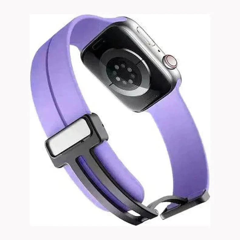 Magnetic D-Buckle Silicone Watch Band for Apple Watch Watch Bands 42mm | 44mm | 45mm | Ultra 49mm / Lavender