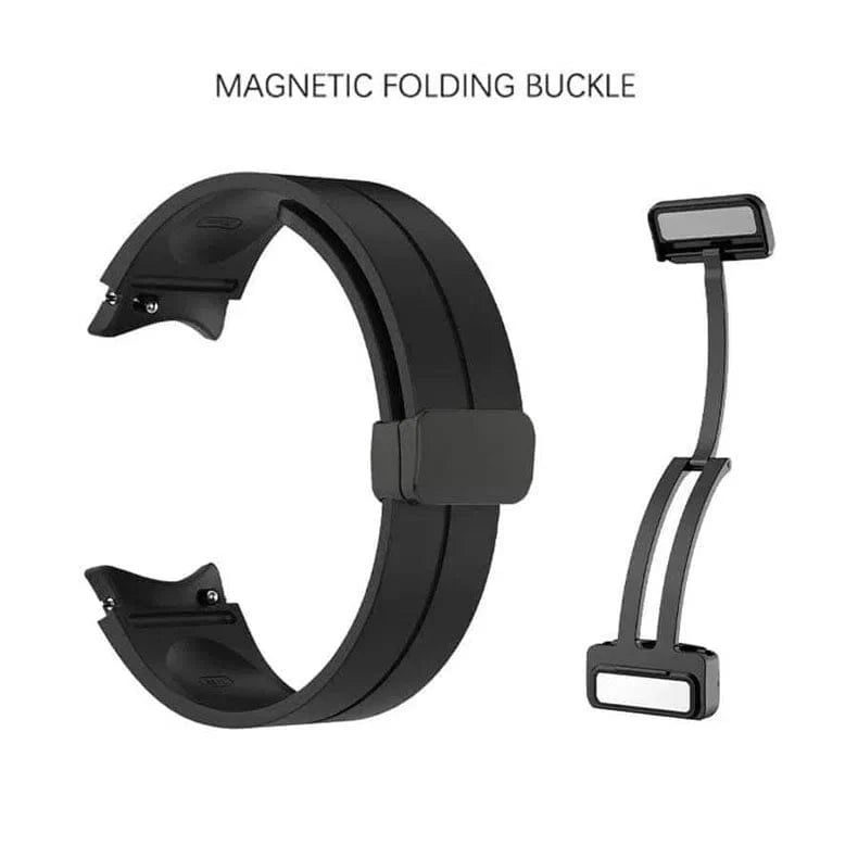 Magnetic D-Buckle Silicone Watch Band for Samsung Galaxy Watch