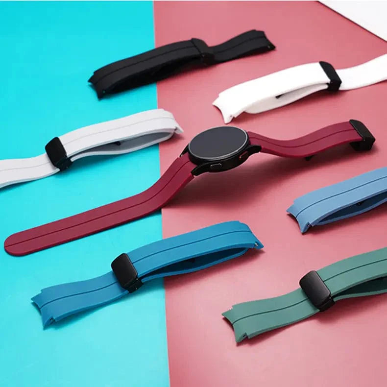 Magnetic D-Buckle Silicone Watch Band for Samsung Galaxy Watch