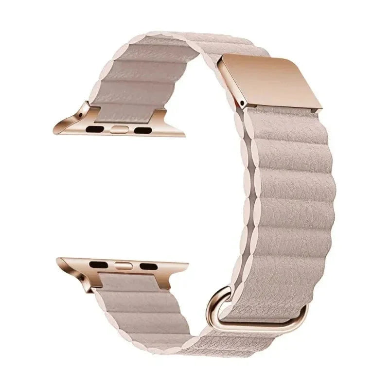 Magnetic Leather Texture Band for Apple Watch 38 | 40 | 41 | 42mm S10