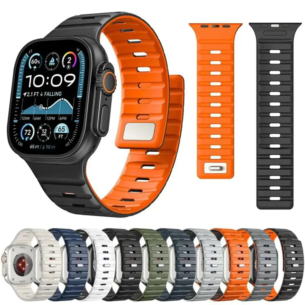 Magnetic Silicone Sports Band for Apple Watch 42 | 44 | 45 | Ultra 49 | 46mm S10