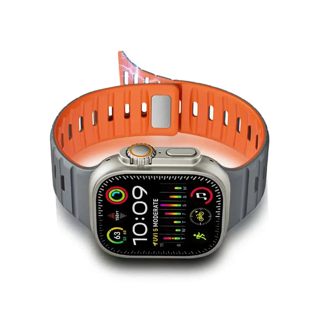 Magnetic Silicone Sports Band for Apple Watch 42 | 44 | 45 | Ultra 49 | 46mm S10