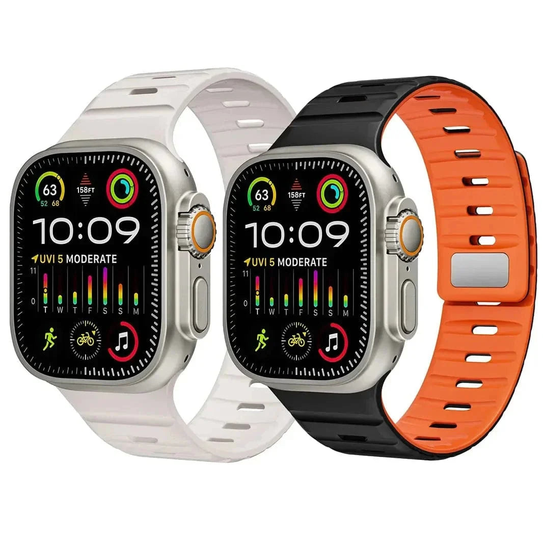 Magnetic Silicone Sports Band for Apple Watch 42 | 44 | 45 | Ultra 49 | 46mm S10