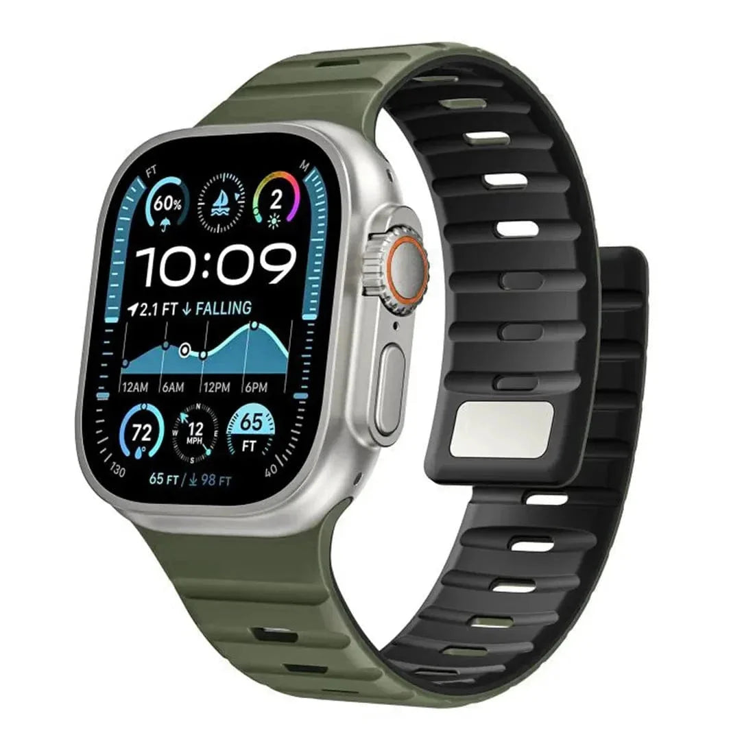 Magnetic Silicone Sports Band for Apple Watch 42 | 44 | 45 | Ultra 49 | 46mm S10