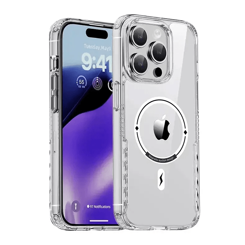 Magnetic Suction Ultra Strong MagSafe Case for iPhone Back Cases iPhone 15 Pro Max / Clear / With MagSafe