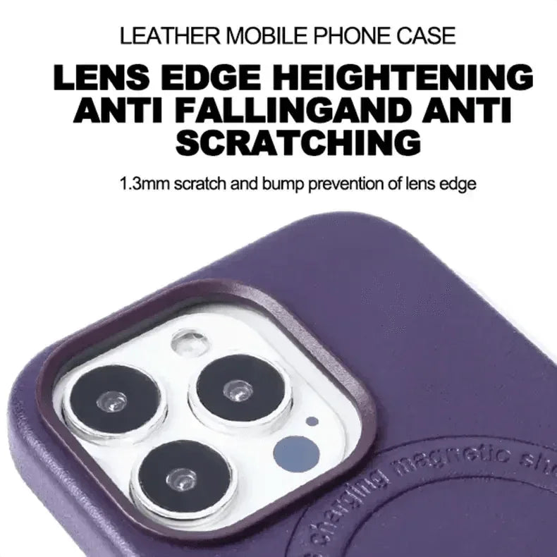 Magsafe PU Leather Magnetic Hard Case for iPhone 15