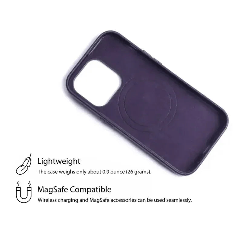 Magsafe PU Leather Magnetic Hard Case for iPhone 15 Pro