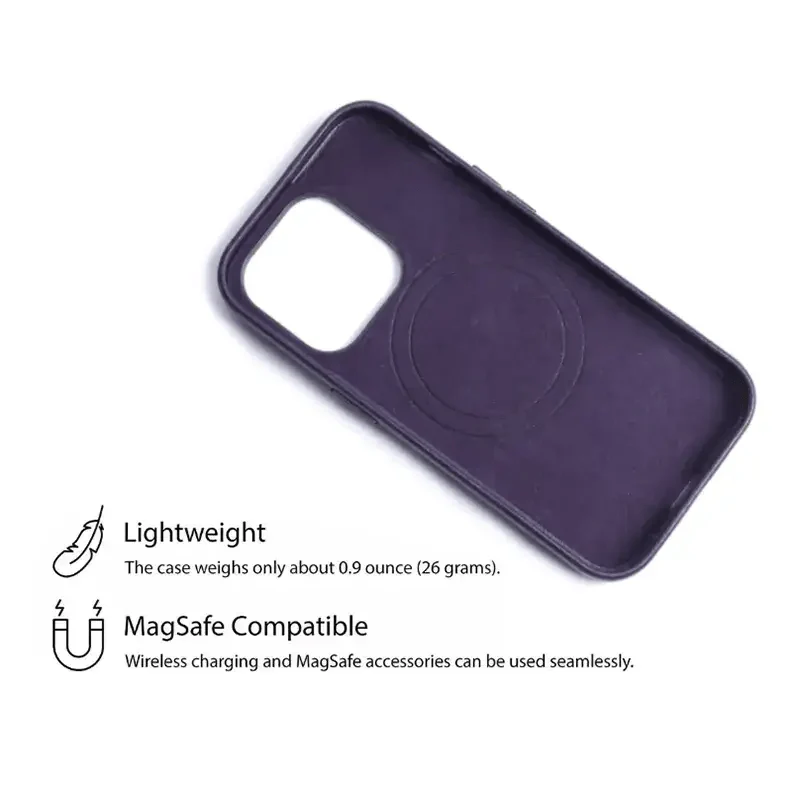 Magsafe Support Leather Magnetic Hard Phone Back Case for Apple iPhone