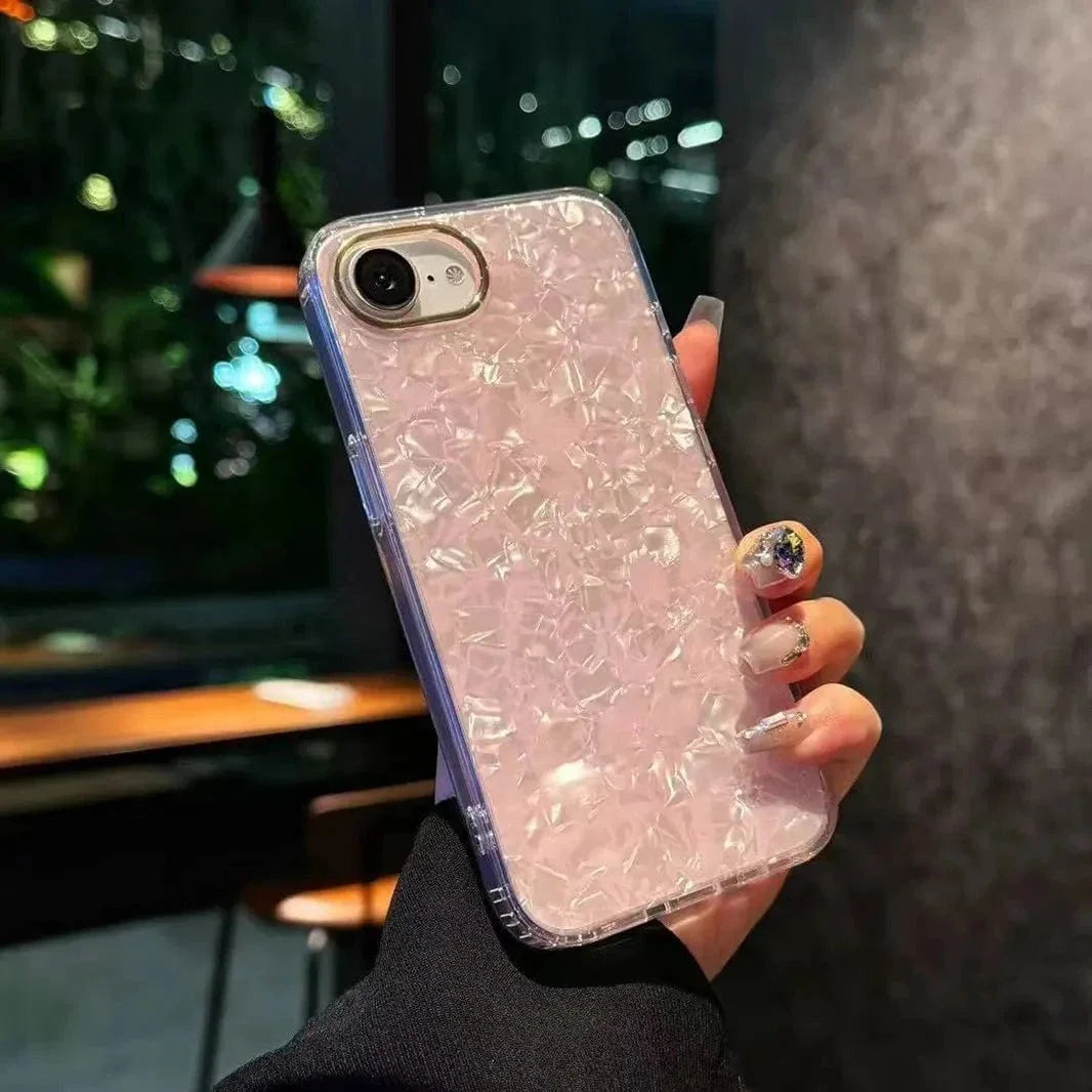 Marble Pattern Bling Glitter Hard Case for iPhone 16e