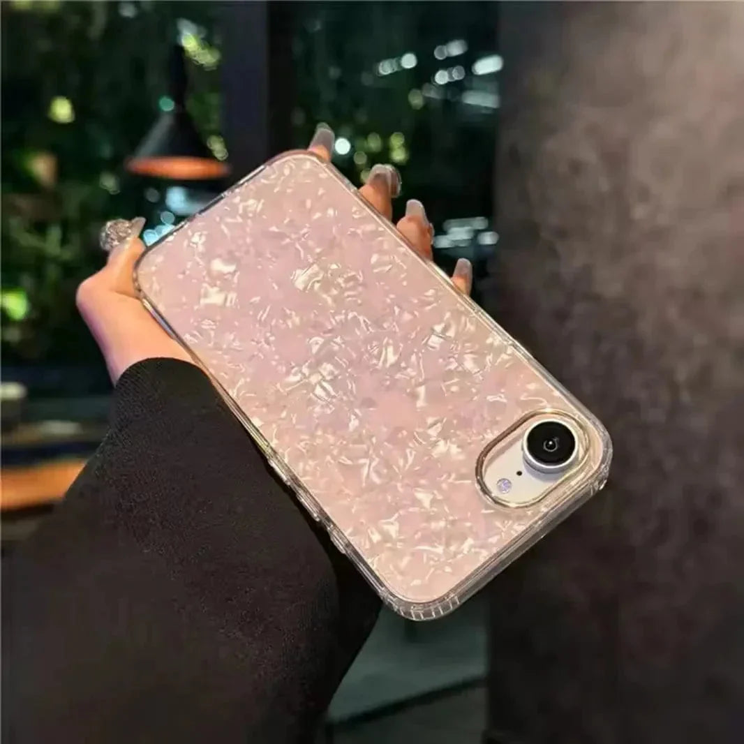 Marble Pattern Bling Glitter Hard Case for iPhone 16e