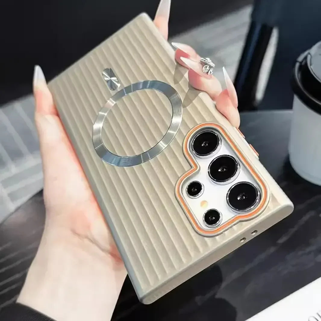 Matte Corrugated Magnetic Magsafe Hard Case for Samsung S25 Ultra