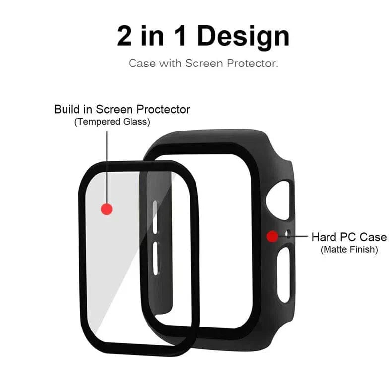 Matte Protective Watch Case with in-build Glass for Apple Watch