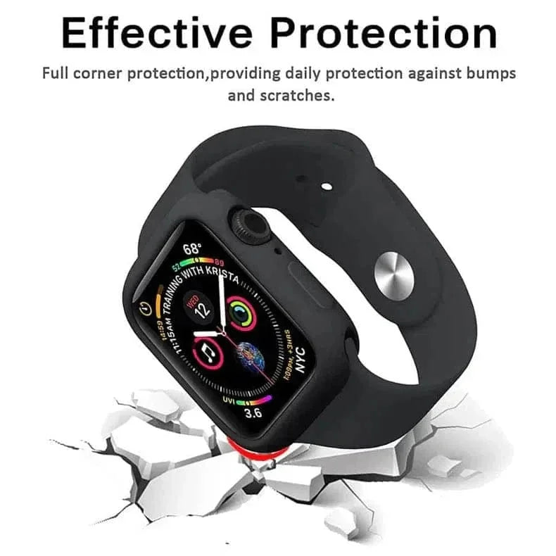 Matte Silicone Soft Slim 360 Degree Body Bumper for Apple Watch 45mm