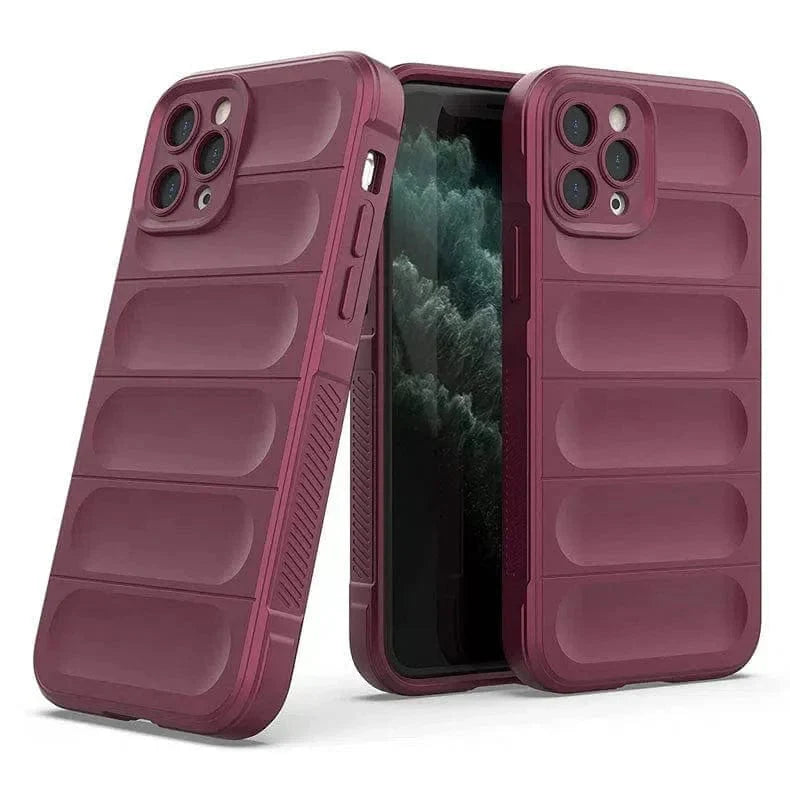 Matte Soft Flexible Silicone Case for iPhone 14 Wine Red Back Cases