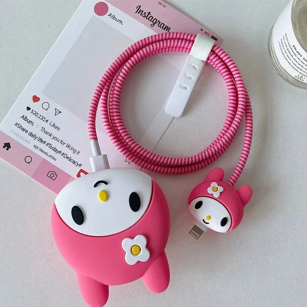 3D Silicone Cover with Spiral for Apple Adapter 18-20W