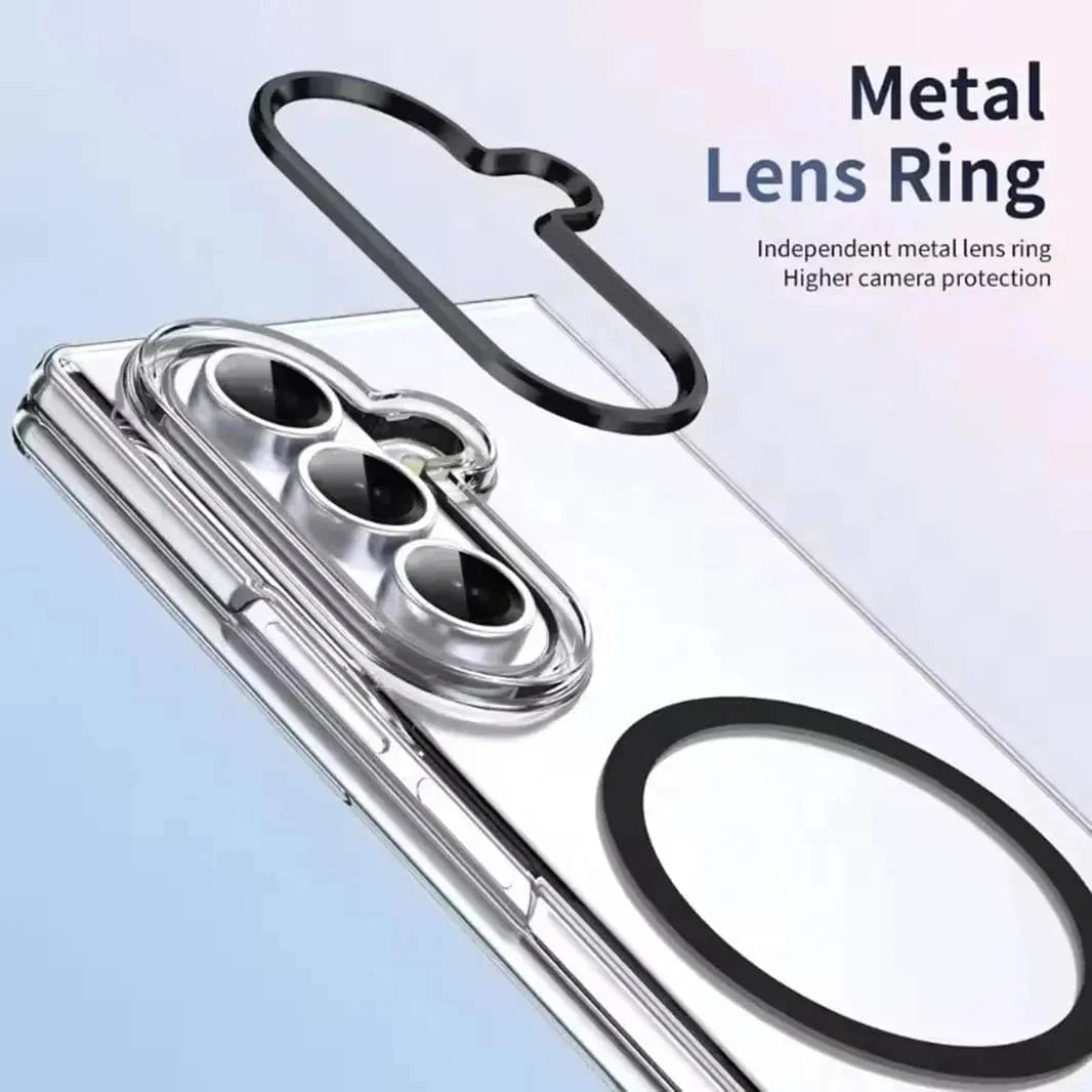 Metal Key Magnetic Magsafe Transparent Hard Case for Samsung Z Fold6