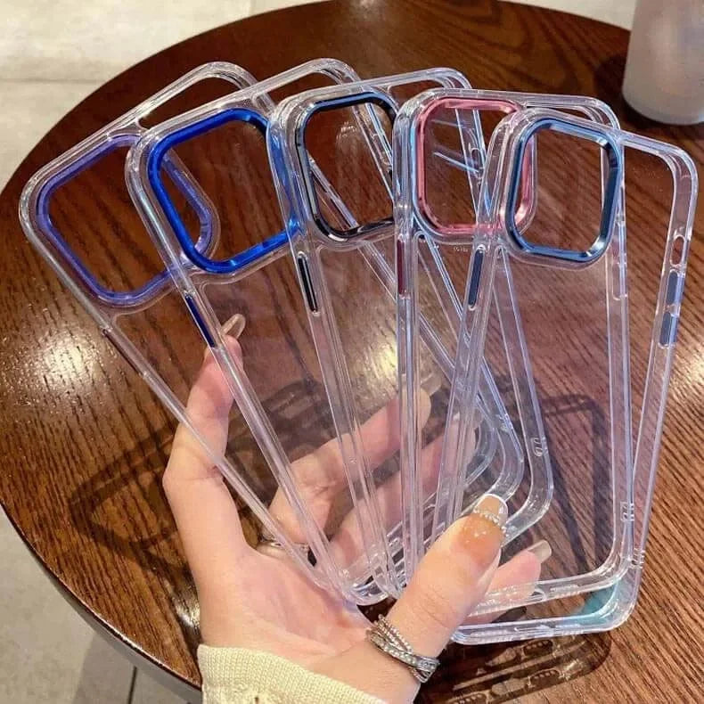 Metal Lens Clear PC Hard Case for iPhone 12 Pro Max