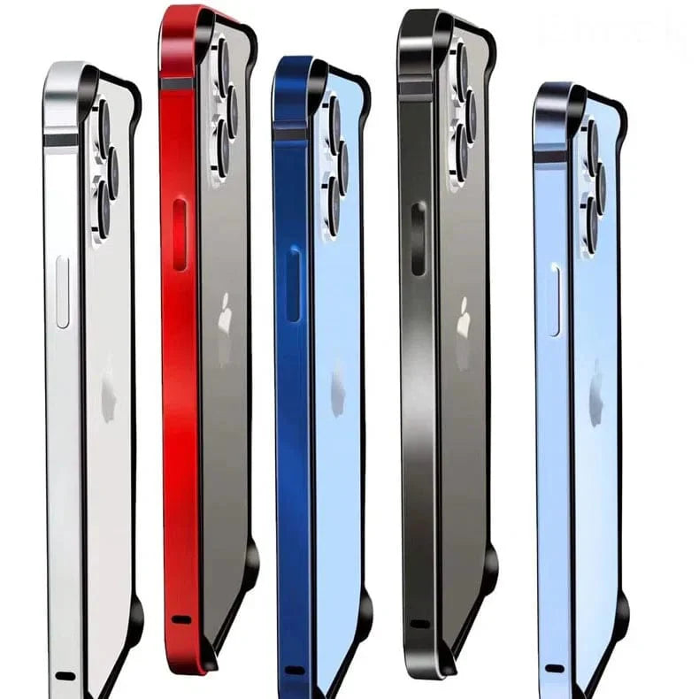 Metal reinforced aluminum bumper frame for Apple iPhone