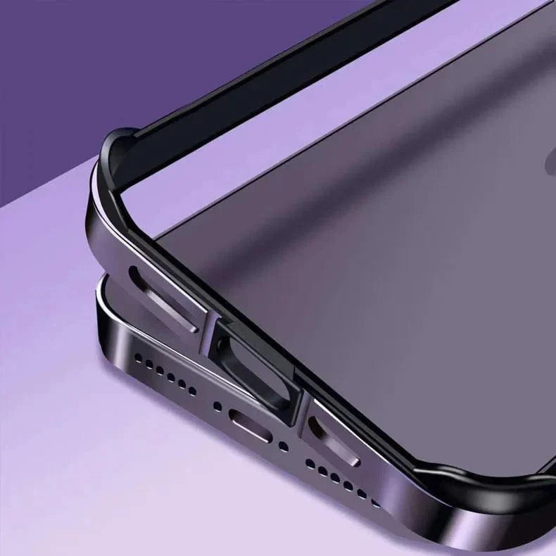 Metal reinforced aluminum bumper frame for Apple iPhone