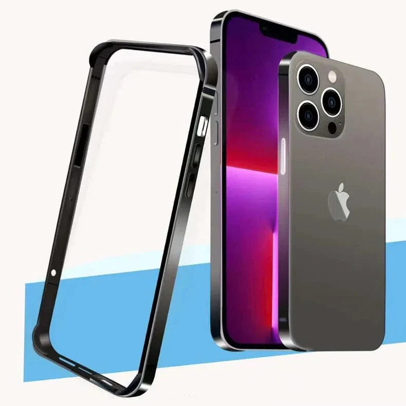 Metal reinforced aluminum bumper frame for Apple iPhone