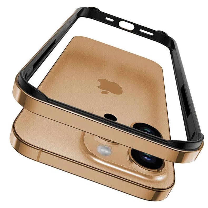 Metal reinforced aluminum bumper frame for Apple iPhone