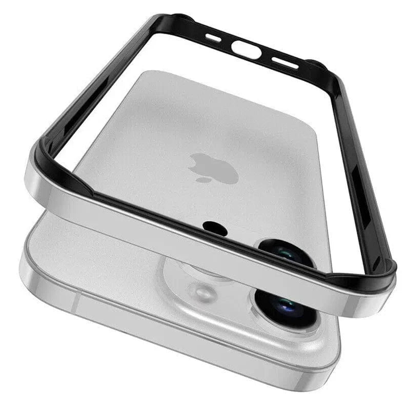 Metal reinforced aluminum bumper frame for Apple iPhone