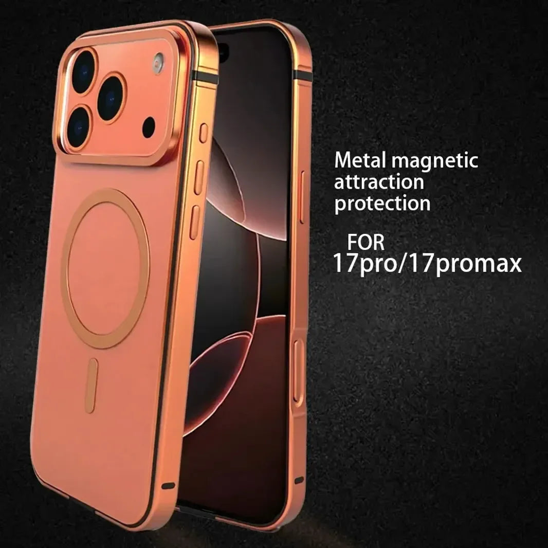 Metal TPU Frame PC Back Transparent Hard Case for iPhone 17 Pro Max