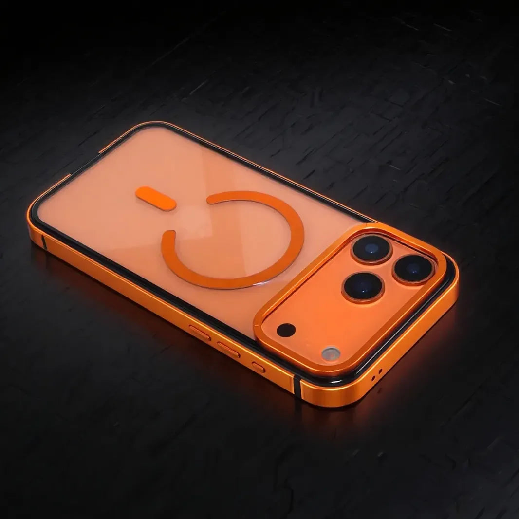 Metal TPU Frame PC Back Transparent Hard Case for iPhone 17 Pro Max