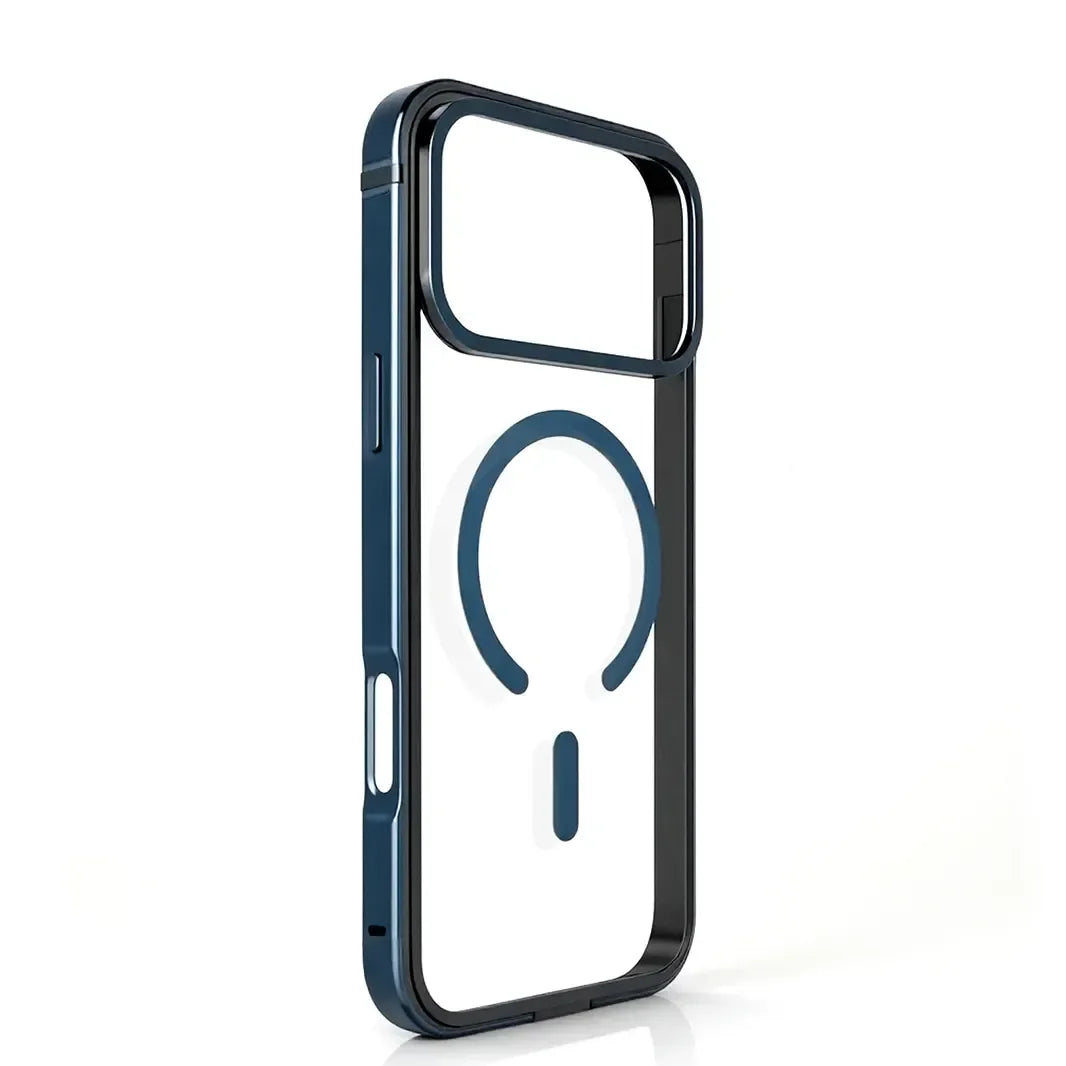 Metal TPU Frame PC Back Transparent Hard Case for iPhone 17 Pro