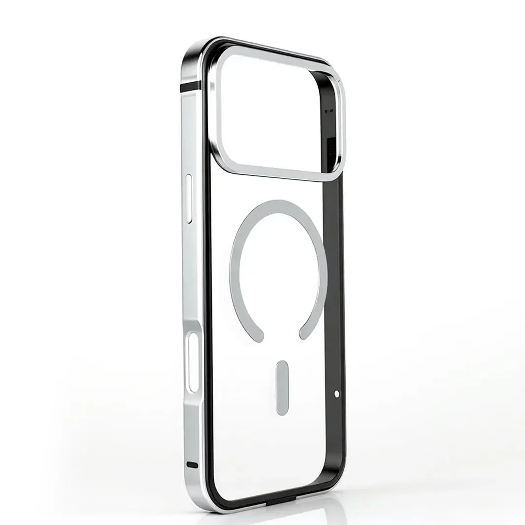 Metal TPU Frame PC Back Transparent Hard Case for iPhone 17 Pro