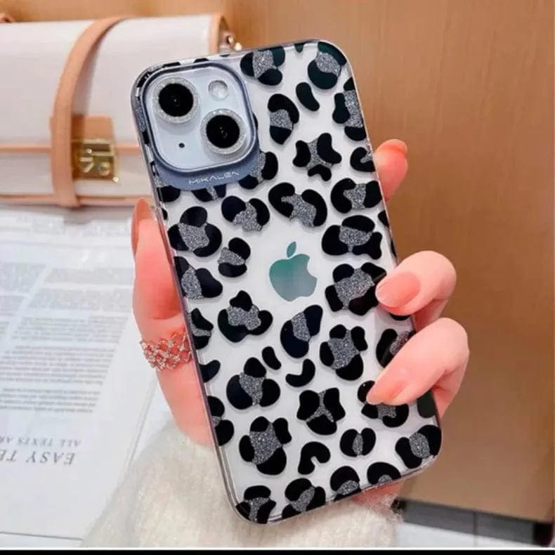 Mikalen Cheetah Print Soft Edge Case for iPhone Back Cases iPhone 15 Pro Max / Black