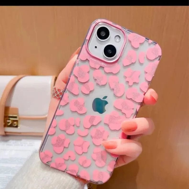 Mikalen Cheetah Print Soft Edge Case for iPhone Back Cases iPhone 15 Pro Max / Pink