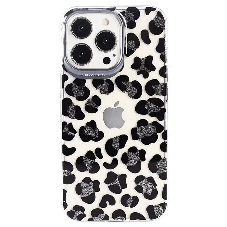 Mikalen Cheetah Print Soft Edge Hard Case for iPhone 15 Pro