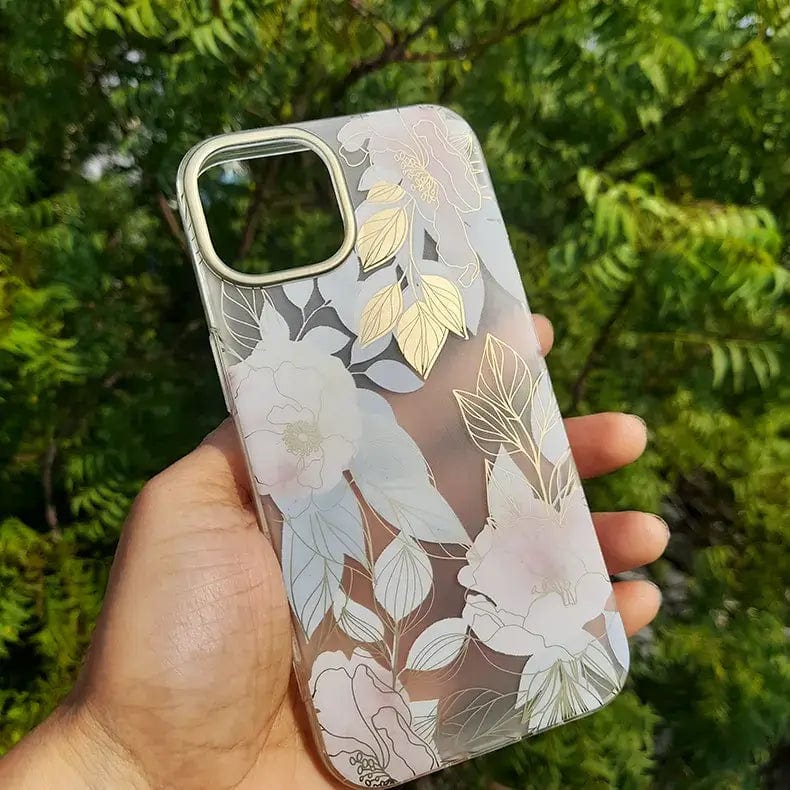 MIKALEN Floral Print Soft TPU Clear Edge Case for iPhone Back Cases