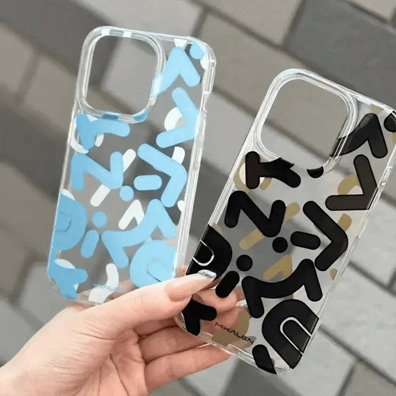 Mikalen Graffiti Letter Print Soft Edge Hard Case for iPhone 13