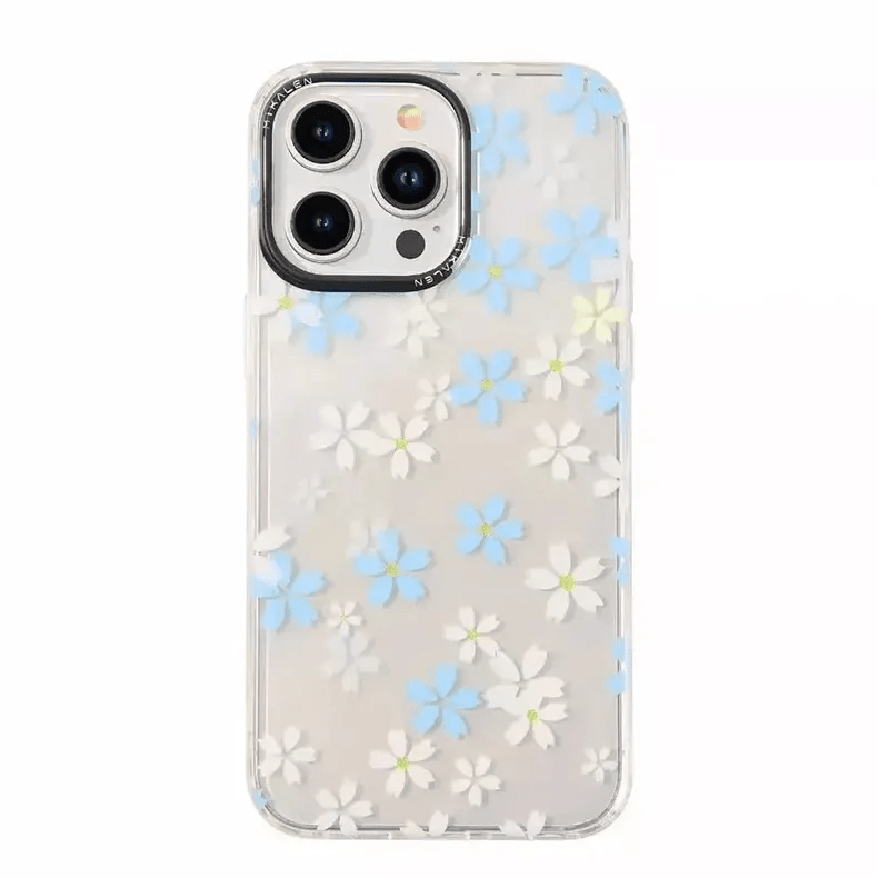 Mikalen Romantic Cherry Blossom Soft Edge Case for iPhone Back Cases iPhone 15 Pro Max / Blue