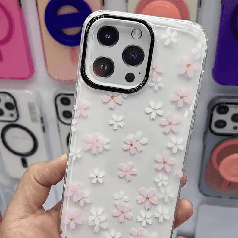 Mikalen Romantic Cherry Blossom Soft Edge Case for iPhone Back Cases