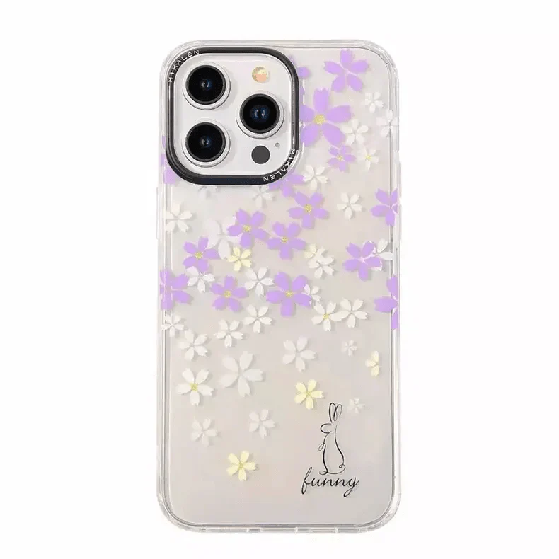 Mikalen Romantic Cherry Blossom Case for iPhone 15 Pro Max Purple Back Cases