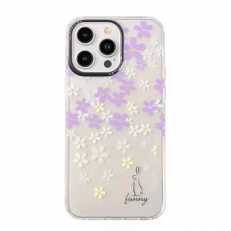 Mikalen Romantic Cherry Blossom Soft Edge Hard Case for iPhone 15 Pro