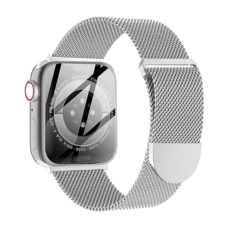 Milanese Magnetic Loop Watch Band for Apple Watch Watch Bands 42mm | 44mm | 45mm | Ultra 49mm / Style 2 / Silver