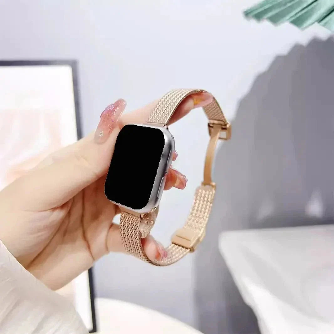 Milanese Magnetic Slim D-Buckle Band for Apple Watch 42 | 44 | 45 | Ultra 49 | 46mm S10
