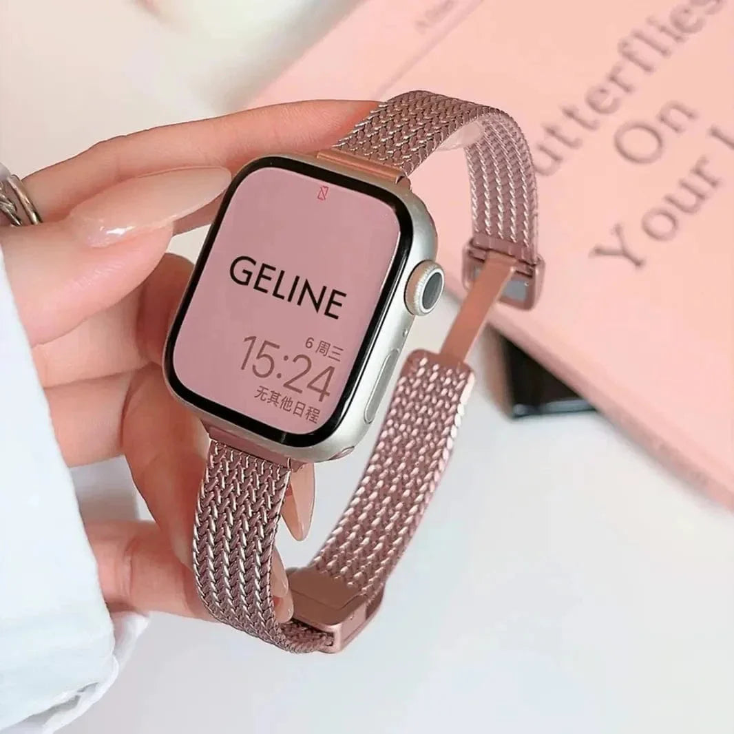 Milanese Magnetic Slim D-Buckle Band for Apple Watch 42 | 44 | 45 | Ultra 49 | 46mm S10