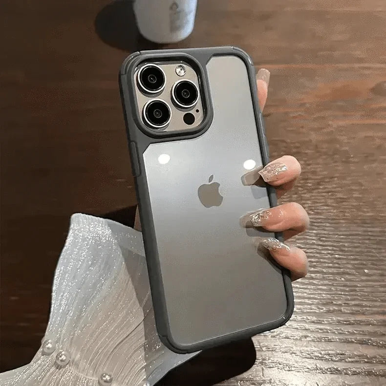 Military Style Clear Hard Case for iPhone 15