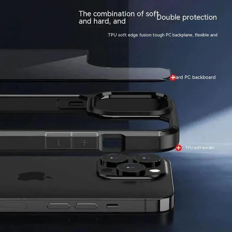 Military Style Clear Hard Case for iPhone 15